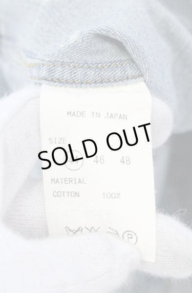 画像8: Moonage Devilment / S'exprimerコラボ　ダメージデニムシャツ 44 ライトインディゴ O-25-05-31-055-Mo-sh-YM-ZT373 (8)