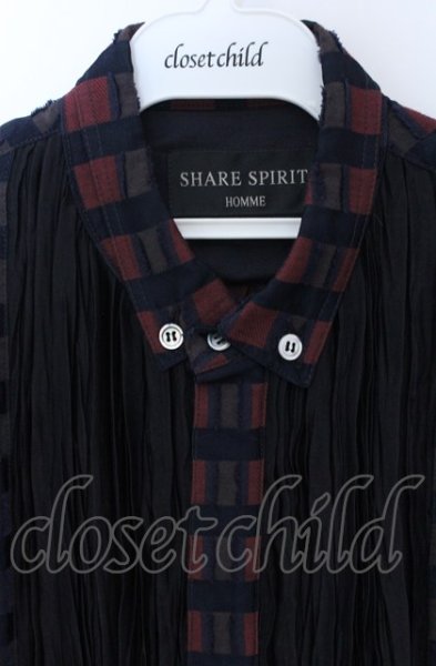 画像2: SHARE SPIRIT / タックチェックシャツ 46 レッド O-25-05-31-059-SH-sh-YM-ZT234 (2)
