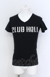 NIGHT KILLER INC / CLUB HELL LOGO Tシャツ  ブラック O-25-05-31-010-NI-ts-YM-ZT0606