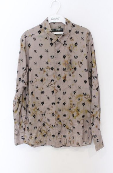 画像1: maxsix / アイコン総柄シャツ M ピンクグレー O-25-05-31-077-ma-sh-YM-ZT339 (1)