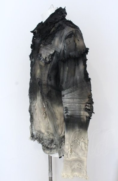 画像2: LGB / G-5　BURN&ASH デニムジャケット【メンズ2】 2 ブラックｘホワイト O-25-05-31-079-LG-ja-YM-ZT-M007 (2)