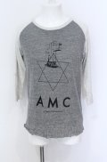 MARDI GRAS / ALIEN MASKED CREATURE ラグラン五分袖カットソー  グレー O-25-05-31-014-MA-ts-YM-ZT333