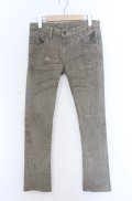 TORNADO MART / ドロップペイントホイル加工ストレッチデニムパンツ S アース（ライトブラウン系） O-25-05-31-084-TO-pa-YM-ZT340