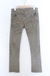 TORNADO MART / ドロップペイントホイル加工ストレッチデニムパンツ S アース（ライトブラウン系） O-25-05-31-084-TO-pa-YM-OS