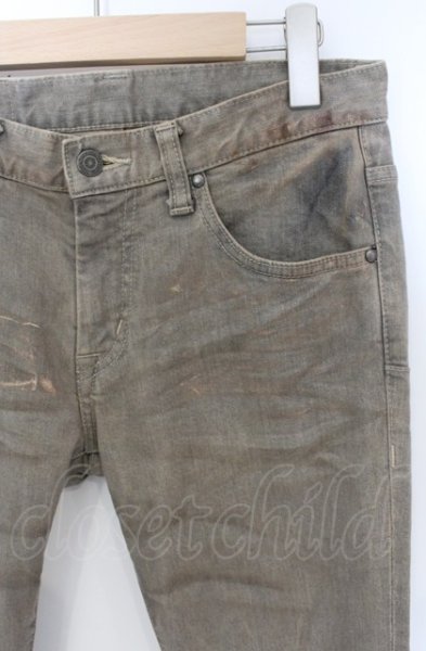 画像3: TORNADO MART / ドロップペイントホイル加工ストレッチデニムパンツ S アース（ライトブラウン系） O-25-05-31-084-TO-pa-YM-ZT340 (3)