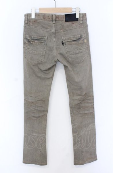 画像4: TORNADO MART / ドロップペイントホイル加工ストレッチデニムパンツ S アース（ライトブラウン系） O-25-05-31-084-TO-pa-YM-ZT340 (4)