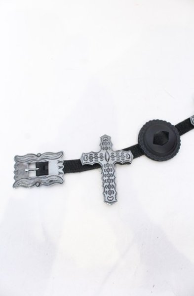 画像2: LGB / クロスコンチョベルト  ブラック O-25-05-31-088-LG-0-YM-OS (2)