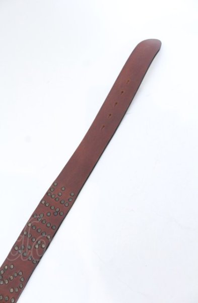 画像3: IFSIXWASNINE / スタッズベルト  アンティークゴールドｘブラウン O-25-05-31-090-IF-0-YM-ZT344 (3)