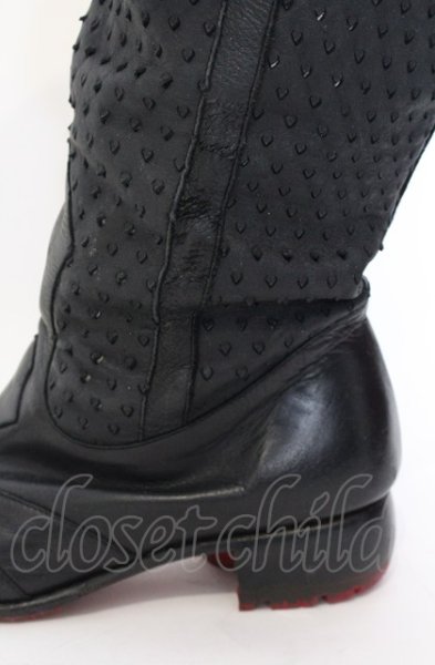 画像5: Hiromu Takahara / ミックスアニマルロングブーツ 41（約27.5） ブラック O-25-05-31-110-Hi-sho-YM-ZT-S003 (5)