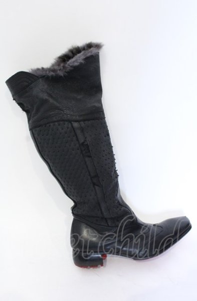 画像9: Hiromu Takahara / ミックスアニマルロングブーツ 41（約27.5） ブラック O-25-05-31-110-Hi-sho-YM-ZT-S003 (9)