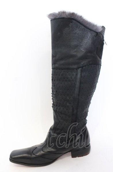 画像10: Hiromu Takahara / ミックスアニマルロングブーツ 41（約27.5） ブラック O-25-05-31-110-Hi-sho-YM-ZT-S003 (10)