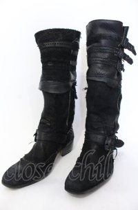 Hiromu Takahara / スカルバックルベルテッドロングブーツ 42（約27cm） ブラック（デストロイ） O-25-05-31-111-Hi-sho-YM-OS