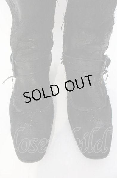 画像3: Hiromu Takahara / スカルバックルベルテッドロングブーツ 42（約27cm） ブラック（デストロイ） O-25-05-31-111-Hi-sho-YM-ZT-S001 (3)