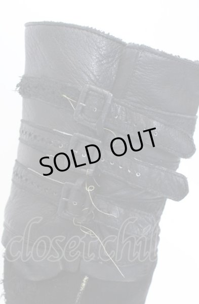 画像7: Hiromu Takahara / スカルバックルベルテッドロングブーツ 42（約27cm） ブラック（デストロイ） O-25-05-31-111-Hi-sho-YM-ZT-S001 (7)