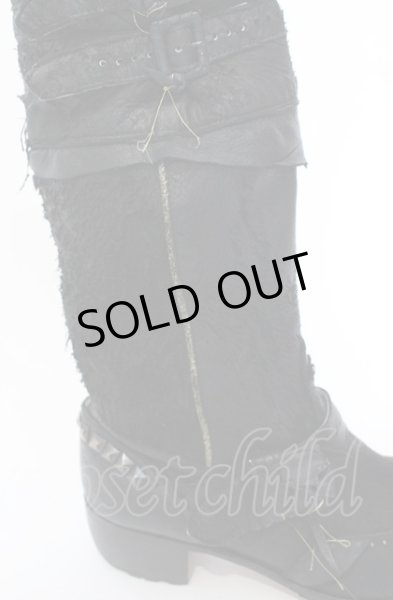 画像10: Hiromu Takahara / スカルバックルベルテッドロングブーツ 42（約27cm） ブラック（デストロイ） O-25-05-31-111-Hi-sho-YM-ZT-S001 (10)