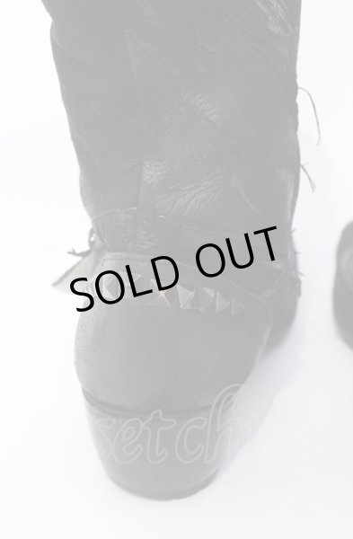 画像13: Hiromu Takahara / スカルバックルベルテッドロングブーツ 42（約27cm） ブラック（デストロイ） O-25-05-31-111-Hi-sho-YM-ZT-S001 (13)