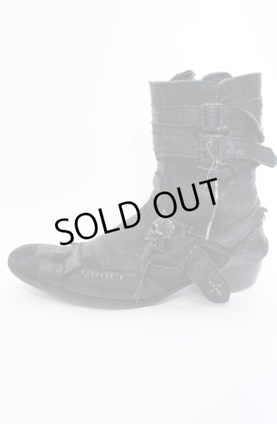 画像4: Hiromu Takahara / スカルバックルベルテッドブーツ 42（約27.5） ブラック O-25-05-31-119-Hi-sho-YM-ZT-S003 (4)