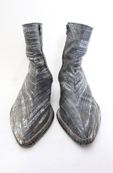 画像2: Hiromu Takahara / ペイズリーエンボスブーツ 43（約26.5） ブルー系 O-25-05-31-121-Hi-sho-YM-ZT-S002 (2)