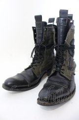 Hiromu Takahara / ワッペンレイヤードブーツ 42（約27cm） カーキｘブラック O-25-05-31-124-Hi-sho-YM-OS