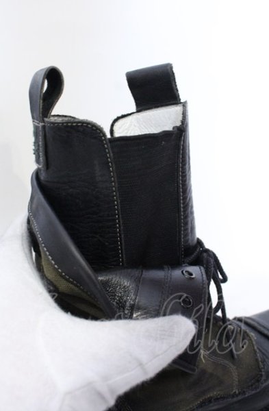 画像8: Hiromu Takahara / ワッペンレイヤードブーツ 42（約27cm） カーキｘブラック O-25-05-31-124-Hi-sho-YM-ZT-S006 (8)