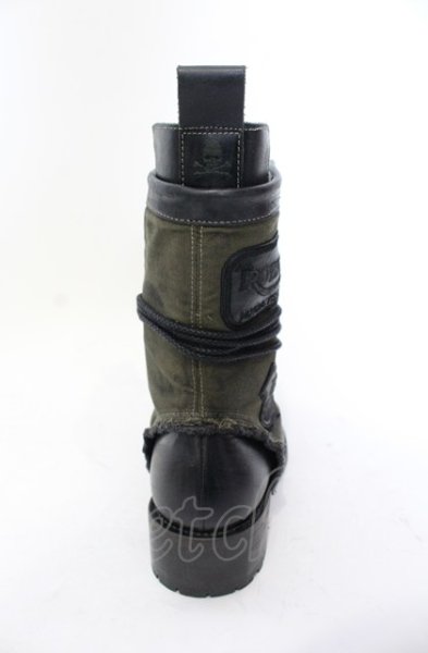 画像12: Hiromu Takahara / ワッペンレイヤードブーツ 42（約27cm） カーキｘブラック O-25-05-31-124-Hi-sho-YM-ZT-S006 (12)