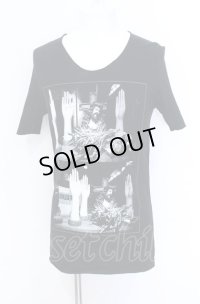 Moonage Devilment / Jesus プリントTシャツ S ブラック O-25-05-31-033-Mo-ts-YM-OS