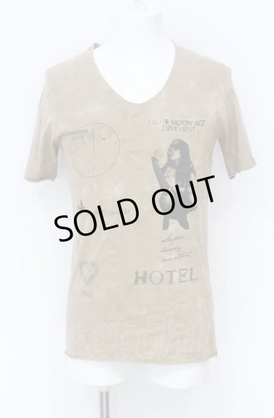 画像1: Moonage Devilment / HOTEL Tシャツ 44 ベージュ O-25-05-31-038-Mo-ts-YM-ZT073 (1)
