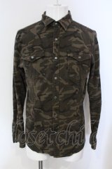 Black by VANQUISH / ミラーカモフラージュストレッチシャツ L ブラウン O-25-06-03-006-Bl-sh-YM-ZT0606