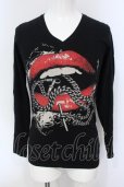 画像1: CIVARIZE / Rattleリッププリントカットソー 44 ブラック O-25-06-03-010-CI-to-YM-OS (1)
