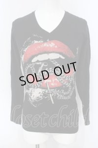 CIVARIZE / Rattleリッププリントカットソー 44 ブラック O-25-06-03-010-CI-to-YM-OS