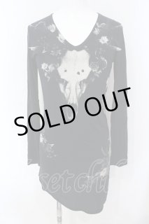 CIVARIZE スカル 有刺鉄線 プリント 長袖 カットソー 44 CIVARIZE / スカルプリントカットソー 44 ブラック O-26-10-14-073-CI