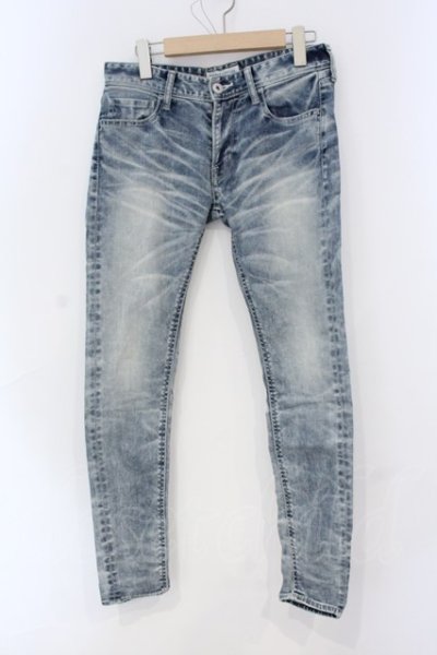画像1: VANQUISH / ソリッドウォッシュクロップドストレッチスキニーデニムパンツ 28 ライトインディゴ O-25-06-03-021-VA-pa-YM-OS