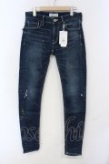 VANQUISH / ペインティングパワーストレッチスキニーデニムパンツ 28 ダークインディゴ O-25-06-03-022-VA-pa-YM-ZT331