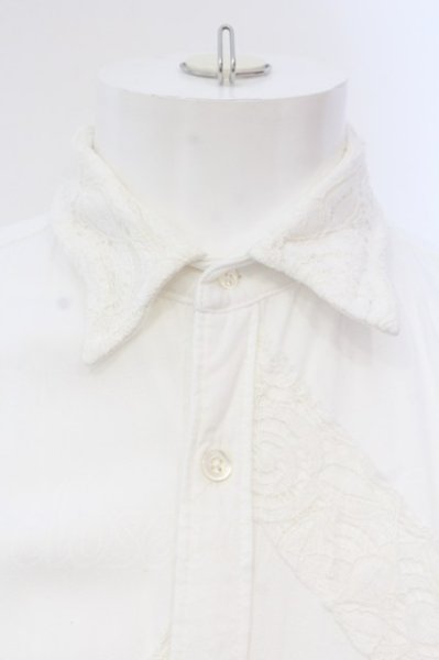 画像2: CIVARIZE / Cunningレース切り替えロングシャツ 44 ホワイト O-25-06-03-003-CI-sh-YM-ZT332 (2)