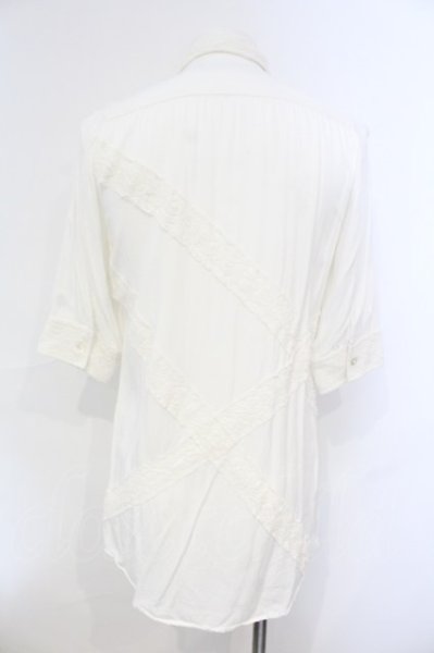 画像3: CIVARIZE / Cunningレース切り替えロングシャツ 44 ホワイト O-25-06-03-003-CI-sh-YM-ZT332 (3)