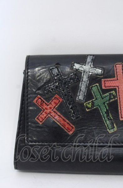 画像2: gunda / CROSS WALET 長財布  ブラックｘマルチ O-25-06-22-023-gu-0-YM-OS (2)