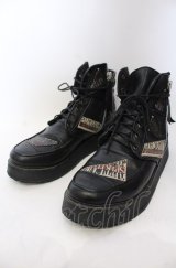 14th Addiction / PATCH BOOTS　ブーツ 41（約27.5cm） ブラック O-25-06-22-024-14-sho-YM-OS