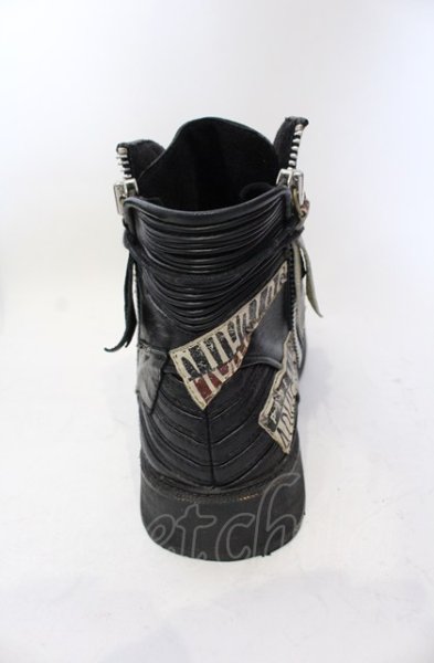 画像5: 14th Addiction / PATCH BOOTS　ブーツ 41（約27.5cm） ブラック O-25-06-22-024-14-sho-YM-ZT-S003 (5)