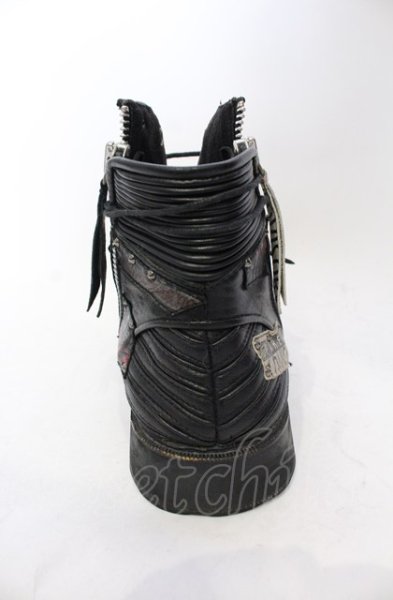 画像8: 14th Addiction / PATCH BOOTS　ブーツ 41（約27.5cm） ブラック O-25-06-22-024-14-sho-YM-ZT-S003 (8)