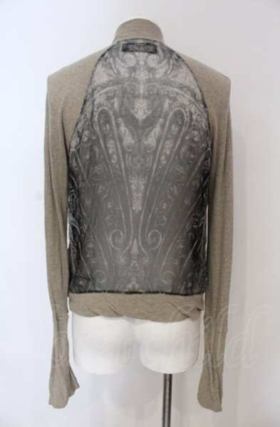画像2: SHARE SPIRIT / 6匁シフォンぼかしペイズリーシルクジャージーブルゾン M ライトグレー O-25-06-22-014-SH-to-YM-ZT381 (2)
