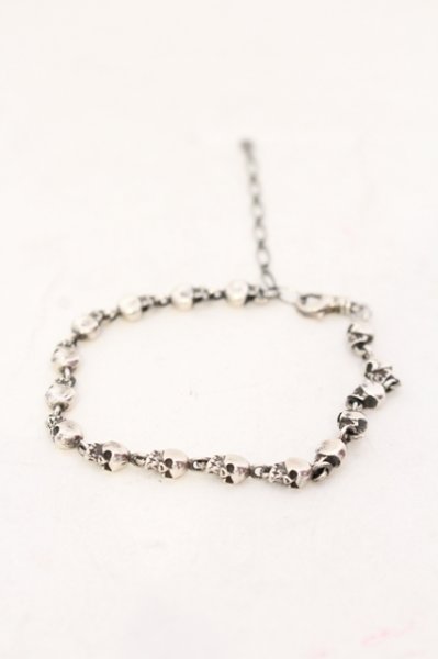 画像1: gunda / JOIN BRACELET/SKULL ブレスレット  シルバー O-25-07-08-005-gu-ac-YM-OS (1)
