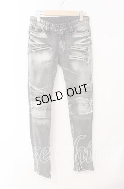 画像1: BUFFALO BOBS / 裾ZIPライダーススキニーデニムパンツ 1 グレー O-25-08-24-036-BU-pa-YM-OS