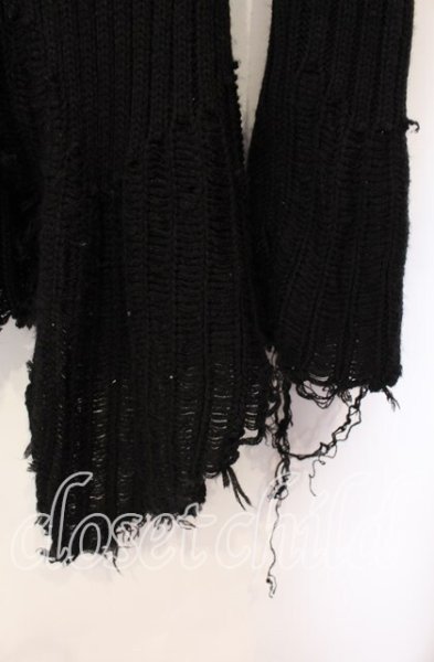 画像2: CIVARIZE / ヘヴィテレコニットデストロイZIPUPカーディガン 44 ブラック O-25-08-24-001-CI-to-YM-ZT038 (2)