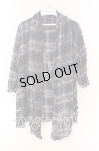 画像1: FUGA / AvantGarde 顔料チェックガウンカーディガン 44 ブルー系 O-25-08-24-008-FU-to-YM-ZT379 (1)