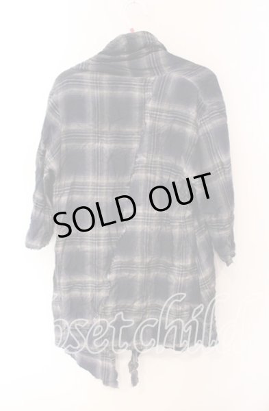 画像2: FUGA / AvantGarde 顔料チェックガウンカーディガン 44 ブルー系 O-25-08-24-008-FU-to-YM-ZT379 (2)