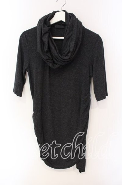 画像1: FUGA / カウルドレープネックアシンメトリーロングTシャツ 44 グリッターｘグレー O-25-08-24-010-FU-ts-YM-OS