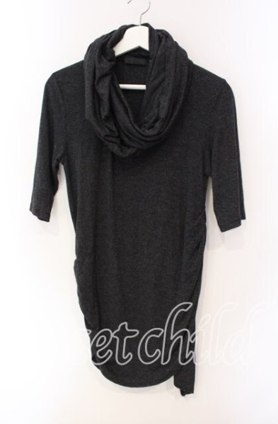 画像1: FUGA / カウルドレープネックアシンメトリーロングTシャツ 44 グリッターｘグレー O-25-08-24-010-FU-ts-YM-ZT379 (1)