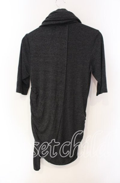 画像2: FUGA / カウルドレープネックアシンメトリーロングTシャツ 44 グリッターｘグレー O-25-08-24-010-FU-ts-YM-OS