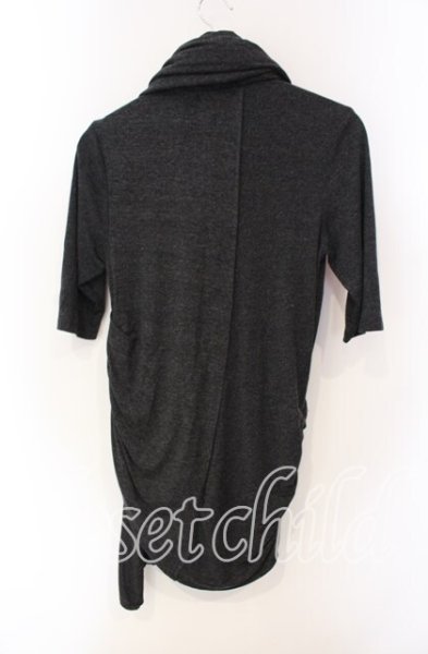 画像2: FUGA / カウルドレープネックアシンメトリーロングTシャツ 44 グリッターｘグレー O-25-08-24-010-FU-ts-YM-ZT379 (2)
