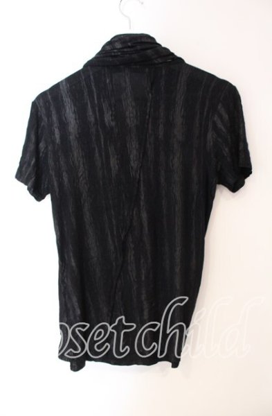 画像2: FUGA / 掠柄ツイストドレープカットソー 44 ブラック O-25-08-24-011-FU-ts-YM-ZT173 (2)